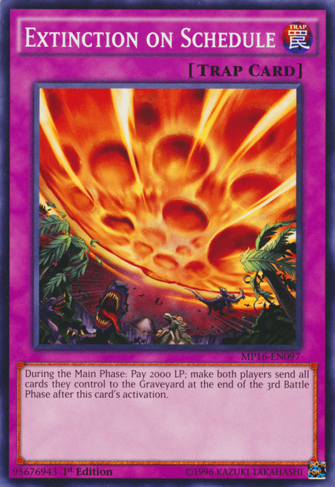 1st Edition, 2016 Mega-Tins Mega Pack, Common, Normal Trap, Trap, Unlimited Extinction on Schedule [MP16-EN097] Common - Trading Card World