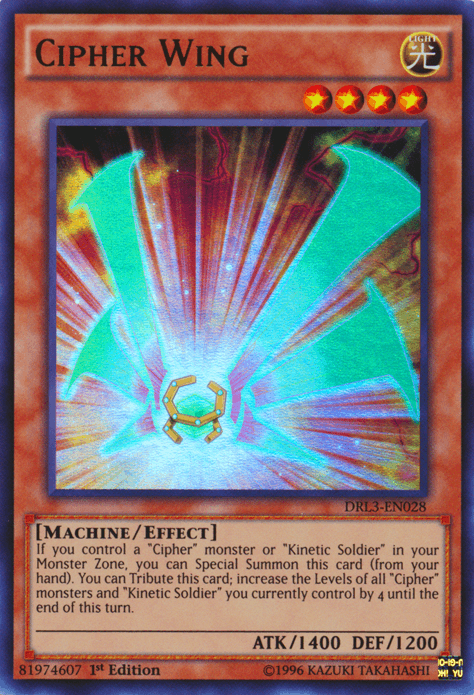 1st Edition, Dragons of Legend: Unleashed, Effect Monster, Light, Machine, Ultra Rare Cipher Wing [DRL3-EN028] Ultra Rare - Trading Card World