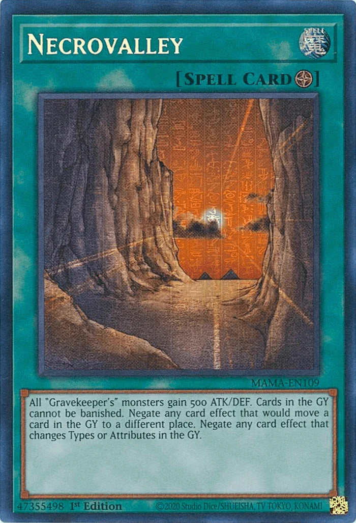 1st Edition, Field Spell, Magnificent Mavens, Spell, Ultra Pharaoh's Rare Necrovalley [MAMA-EN109] Ultra Pharaoh's Rare - Trading Card World