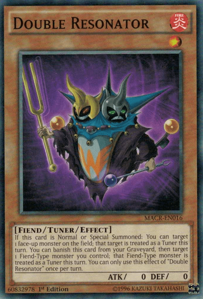 1st Edition, Common, Fiend, Fire, Maximum Crisis, Tuner/Effect Monster, Unlimited Double Resonator [MACR-EN016] Common - Trading Card World