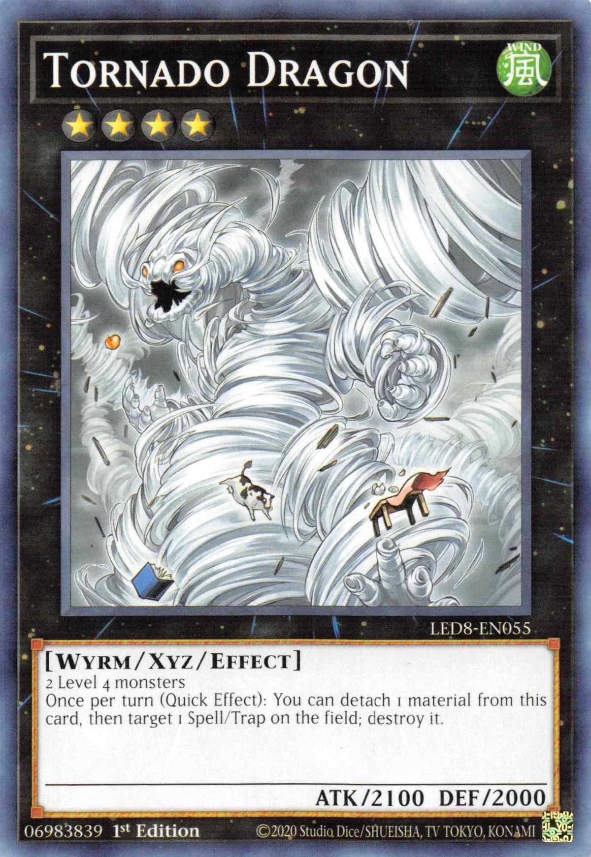 1st Edition, Common, Legendary Duelists: Synchro Storm, Wind, Wyrm, Xyz/Effect Monster Tornado Dragon [LED8-EN055] Common - Trading Card World