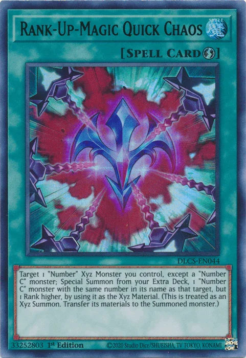 1st Edition, Dragons of Legend: The Complete Series, Quick Play Spell, Spell, Ultra Rare Rank-Up-Magic Quick Chaos (Green) [DLCS-EN044] Ultra Rare - Trading Card World