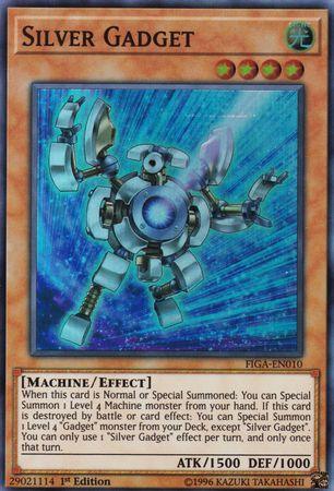 1st Edition, Effect Monster, Fists of the Gadgets, Light, Machine, Super Rare Silver Gadget [FIGA-EN010] Super Rare - Trading Card World