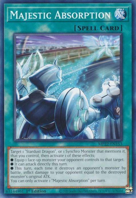 1st Edition, 2022 Tin of the Pharaoh's Gods, Common, Normal Spell, Spell Majestic Absorption [MP22-EN153] Common - Trading Card World
