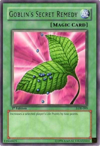1st Edition, Normal Spell, Rare, Spell, The Legend of Blue Eyes White Dragon, Unlimited Goblin's Secret Remedy [LOB-099] Rare - Trading Card World