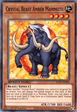 1st Edition, Beast, Common, Earth, Effect Monster, Speed Duel GX: Duel Academy Box Crystal Beast Amber Mammoth [SGX1-ENF03] Common - Trading Card World