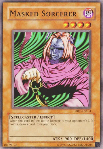 Common, Dark, Dark Beginning 1, Effect Monster, Spellcaster, Unlimited Masked Sorcerer [DB1-EN154] Common - Trading Card World