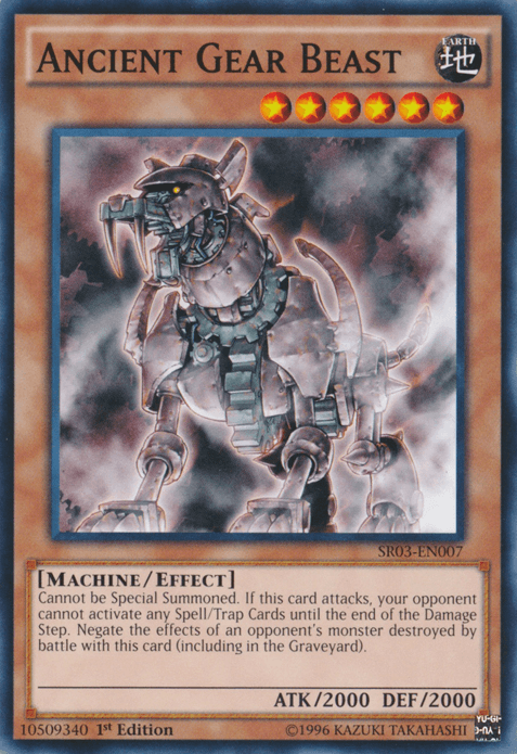 1st Edition, Common, Earth, Effect Monster, Machine, Structure Deck: Machine Reactor, Unlimited Ancient Gear Beast [SR03-EN007] Common - Trading Card World