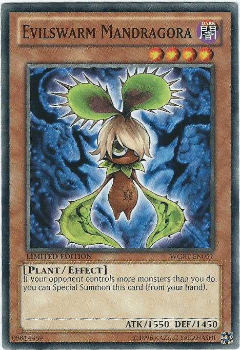 Battle Pack 2: War of the Giants Reinforcements, Common, Dark, Effect Monster, Limited Evilswarm Mandragora [WGRT-EN051] Common - Trading Card World