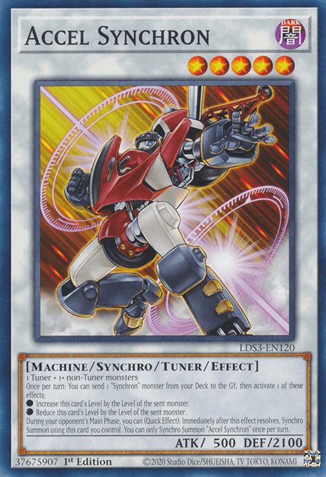 1st Edition, Common, Dark, Legendary Duelists: Season 3, Machine, Tuner/Synchro/Effect Monster Accel Synchron [LDS3-EN120] Common - Trading Card World