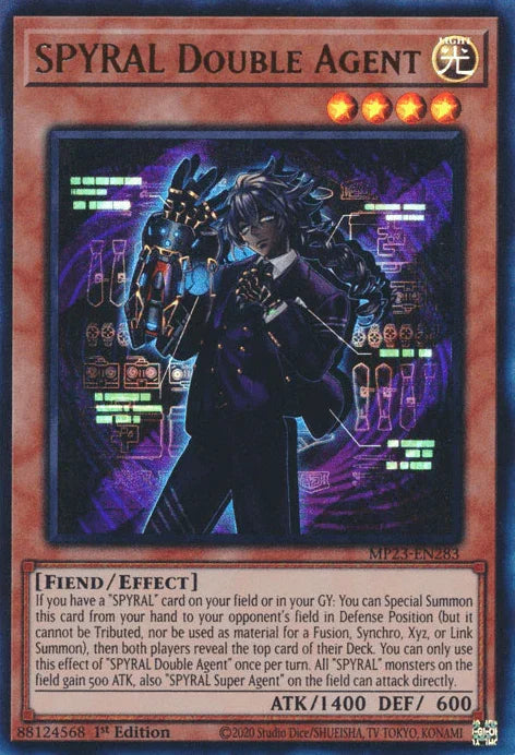 1st Edition, Dueling Heroes Collectors Tin - Mega Pack (25th Anniversary Edition), Effect Monster, Fiend, Light, Ultra Rare SPYRAL Double Agent [MP23-EN283] Ultra Rare - Trading Card World