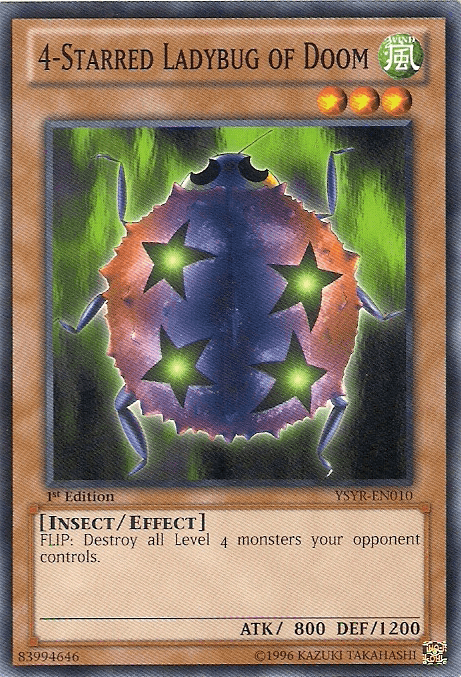 1st Edition, Common, Effect Monster, Insect, Starter Deck: Yugi Reloaded, Unlimited, Wind 4-Starred Ladybug of Doom [YSYR-EN010] Common - Trading Card World