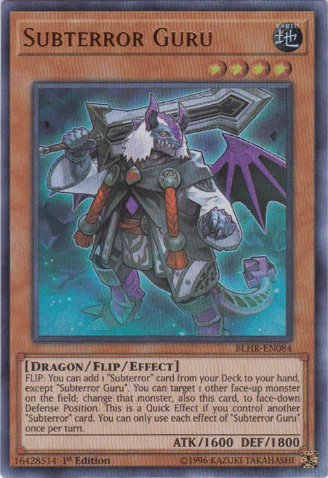 1st Edition, Battles of Legend: Hero's Revenge, Dragon, Earth, Flip/Effect Monster, Ultra Rare Subterror Guru [BLHR-EN084] Ultra Rare - Trading Card World