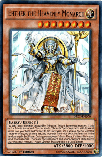 1st Edition, Effect Monster, Fairy, Light, Structure Deck: Emperor of Darkness, Ultra Rare, Unlimited Ehther the Heavenly Monarch [SR01-EN000] Ultra Rare - Trading Card World