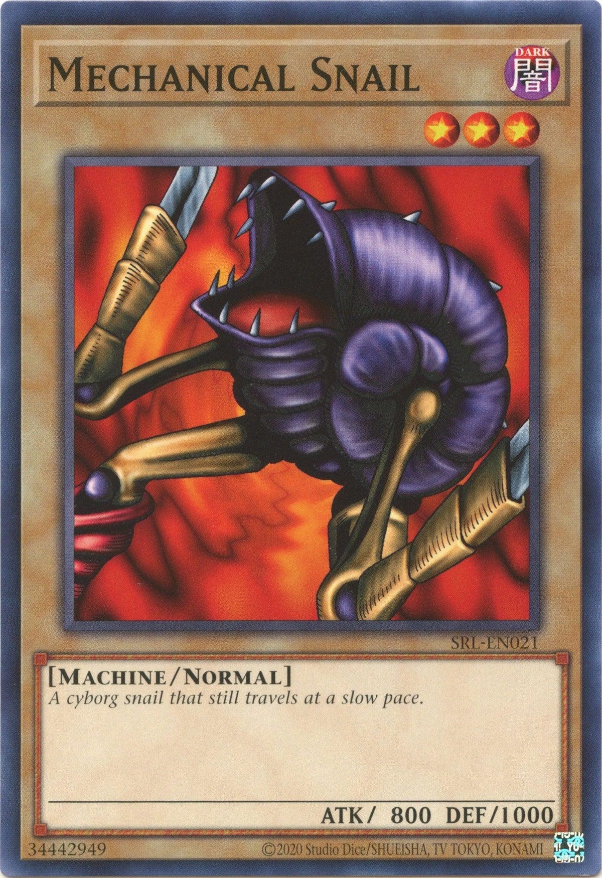 Common, Dark, Machine, Normal Monster, Spell Ruler (25th Anniversary Edition), Unlimited Mechanical Snail (25th Anniversary) [SRL-EN021] Common - Trading Card World