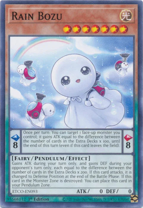 1st Edition, Common, Eternity Code, Fairy, Light, Pendulum/Effect Monster Rain Bozu [ETCO-EN093] Common - Trading Card World