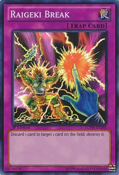 1st Edition, Legendary Collection 3: Yugi's World, Normal Trap, Super Rare, Trap, Unlimited Raigeki Break [LCYW-EN286] Super Rare - Trading Card World