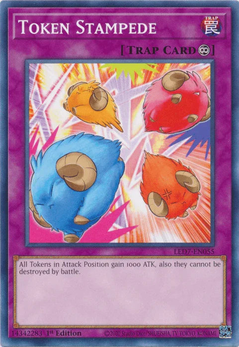 1st Edition, Common, Continuous Trap, Legendary Duelists: Rage of Ra, Trap, Unlimited Token Stampede [LED7-EN055] Common - Trading Card World