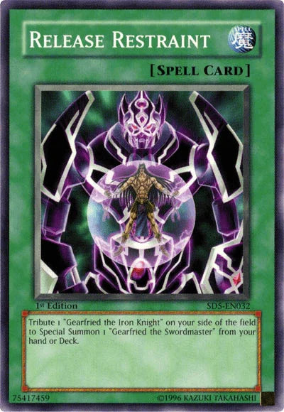 1st Edition, Common, Normal Spell, Spell, Structure Deck: Warrior's Triumph Release Restraint [SD5-EN032] Common - Trading Card World