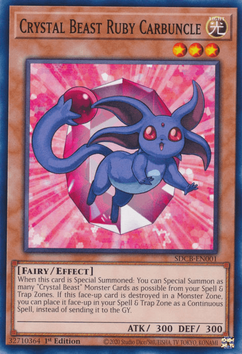 1st Edition, Common, Effect Monster, Fairy, Light, Structure Deck: Legend of the Crystal Beasts Crystal Beast Ruby Carbuncle [SDCB-EN001] Common - Trading Card World