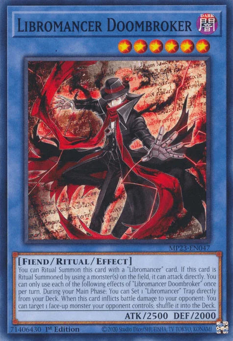1st Edition, Common, Dark, Dueling Heroes Collectors Tin - Mega Pack (25th Anniversary Edition), Fiend, Ritual/Effect Monster Libromancer Doombroker [MP23-EN047] Common - Trading Card World