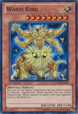 1st Edition, Effect Monster, Light, Reptile, Storm of Ragnarok, Super Rare, Unlimited Worm King [STOR-EN097] Super Rare - Trading Card World