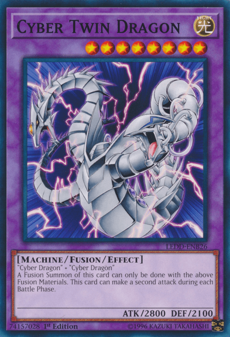 1st Edition, Common, Fusion/Effect Monster, Legendary Dragon Decks, Light, Machine Cyber Twin Dragon [LEDD-ENB26] Common - Trading Card World