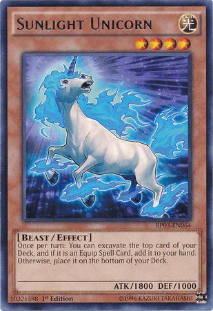 1st Edition, Battle Pack 3: Monster League, Beast, Effect Monster, Light, Rare Sunlight Unicorn [BP03-EN064] Rare - Trading Card World