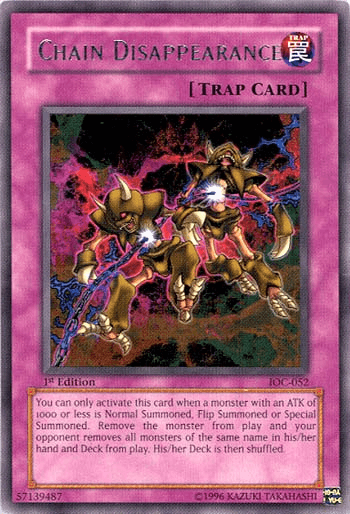 1st Edition, Invasion of Chaos, Normal Trap, Rare, Trap, Unlimited Chain Disappearance [IOC-052] Rare - Trading Card World
