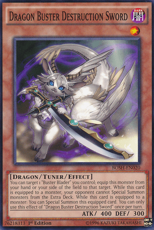 1st Edition, Breakers of Shadow, Common, Dark, Dragon, Tuner/Effect Monster, Unlimited Dragon Buster Destruction Sword [BOSH-EN020] Common - Trading Card World