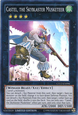 2015 Mega-Tins, Limited, Super Rare, Wind, Winged Beast, Xyz/Effect Monster Castel, the Skyblaster Musketeer [CT12-EN006] Super Rare - Trading Card World