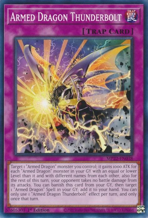 1st Edition, 2022 Tin of the Pharaoh's Gods, Common, Normal Trap, Trap Armed Dragon Thunderbolt [MP22-EN038] Common - Trading Card World