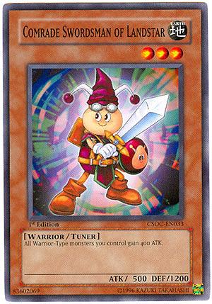 1st Edition, Common, Crossroads of Chaos, Earth, Tuner Monster, Unlimited, Warrior Comrade Swordsman of Landstar [CSOC-EN033] Common - Trading Card World