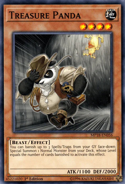 1st Edition, 2018 Mega-Tins Mega Pack, Beast, Common, Earth, Effect Monster Treasure Panda [MP18-EN056] Common - Trading Card World