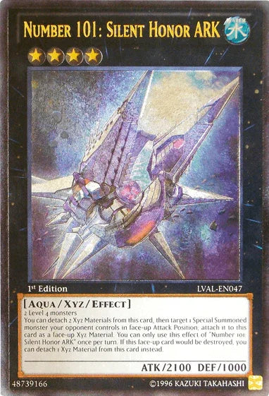 1st Edition, Aqua, Legacy of the Valiant, Ultimate Rare, Unlimited, Water, Xyz/Effect Monster Number 101: Silent Honor ARK [LVAL-EN047] Ultimate Rare - Trading Card World