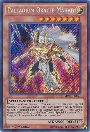 1st Edition, Effect Monster, Light, Secret Rare, Spellcaster, The Dark Side of Dimensions Movie Pack: Secret Edition Palladium Oracle Mahad [MVP1-ENS53] Secret Rare - Trading Card World