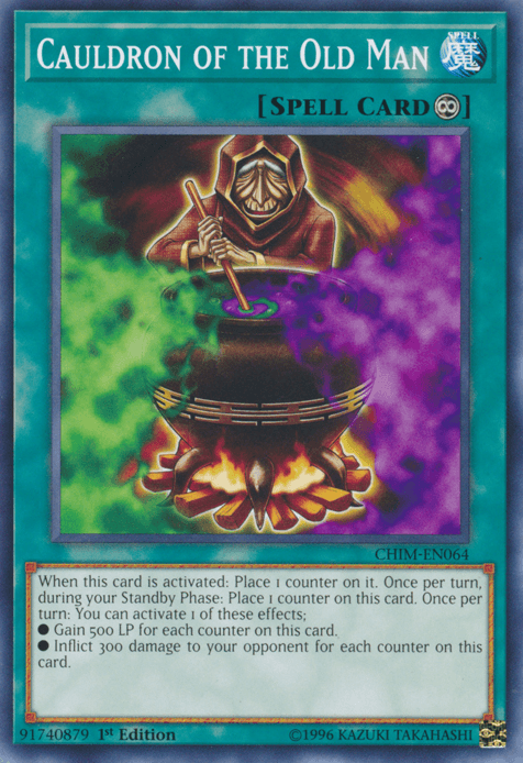 1st Edition, Chaos Impact, Common, Continuous Spell, Spell, Unlimited Cauldron of the Old Man [CHIM-EN064] Common - Trading Card World