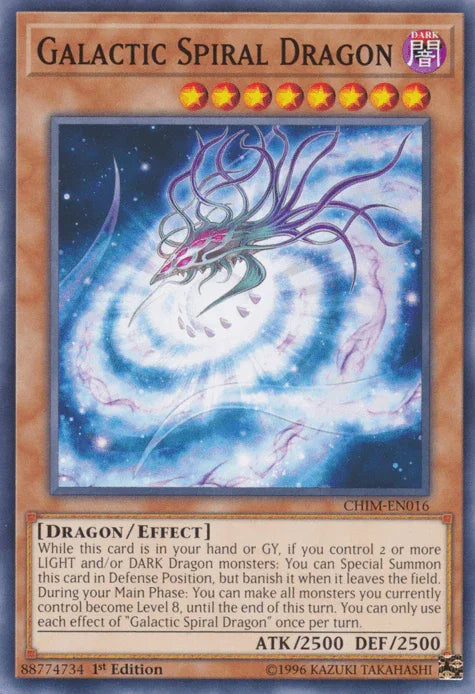 1st Edition, Chaos Impact, Common, Dark, Dragon, Effect Monster, Unlimited Galactic Spiral Dragon [CHIM-EN016] Common - Trading Card World