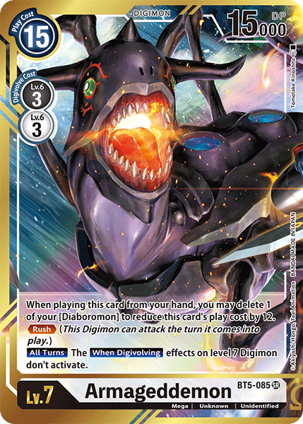Battle of Omni, BT5-085, Digimon, Mega, Super Rare, Unidentified, Unknown, White Armageddemon [BT5-085] (Alternate Art) [Battle of Omni] - Trading Card World