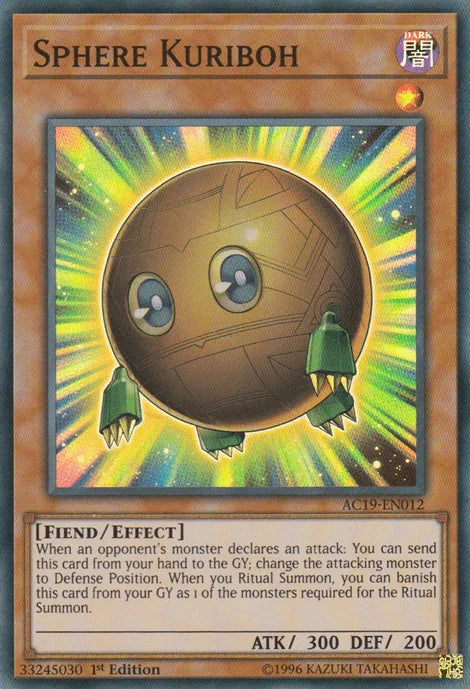 1st Edition, Advent Calendar 2019, Dark, Effect Monster, Fiend, Super Rare Sphere Kuriboh [AC19-EN012] Super Rare - Trading Card World