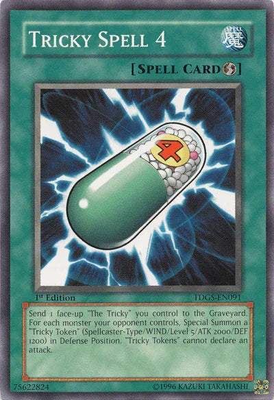 1st Edition, Common, Quick Play Spell, Spell, The Duelist Genesis, Unlimited Tricky Spell 4 [TDGS-EN091] Common - Trading Card World