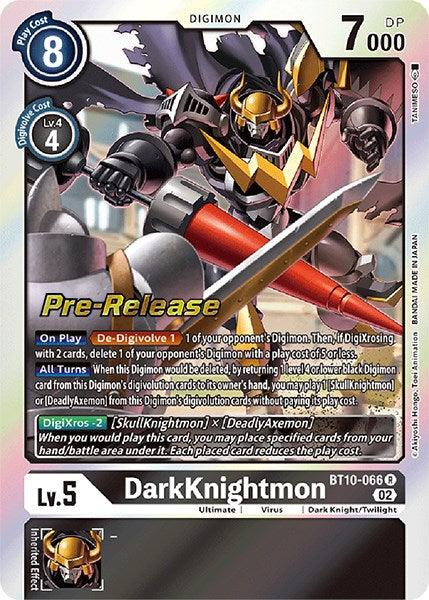 Black, BT10-066, Dark Knight/Twilight, Digimon, Rare, Ultimate, Virus, Xros Encounter Pre-Release Cards DarkKnightmon [BT10-066] [Xros Encounter Pre-Release Cards] - Trading Card World