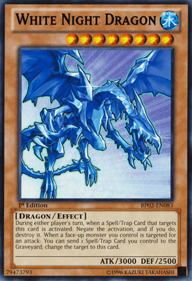 1st Edition, Battle Pack 2: War of the Giants, Dragon, Effect Monster, Rare, Unlimited, Water White Night Dragon [BP02-EN083] Rare - Trading Card World