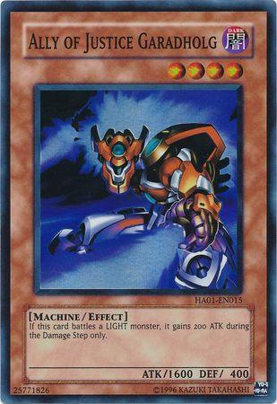Dark, Effect Monster, Hidden Arsenal, Limited, Machine, Super Rare, Unlimited Ally of Justice Garadholg [HA01-EN015] Super Rare - Trading Card World