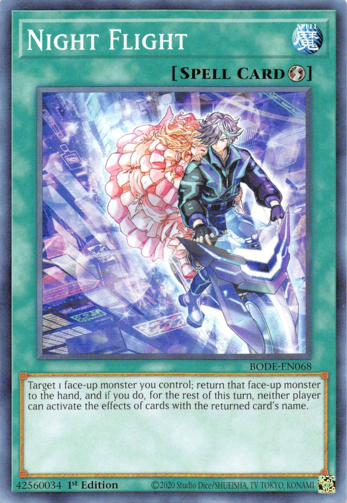 1st Edition, Burst of Destiny, Common, Quick-Play Spell, Spell Night Flight [BODE-EN068] Common - Trading Card World