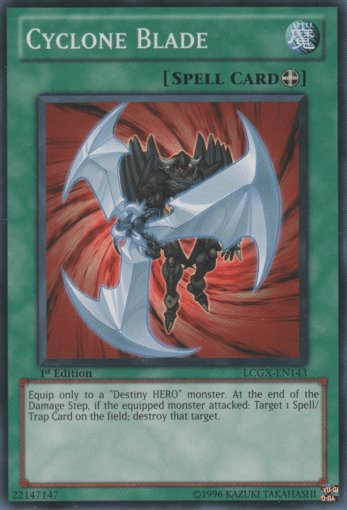 1st Edition, Common, Equip Spell, Legendary Collection 2, Spell, Unlimited Cyclone Blade [LCGX-EN143] Common - Trading Card World