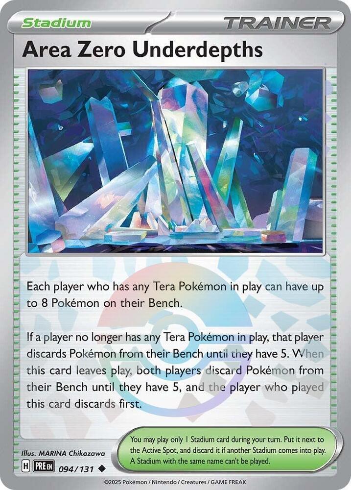 094, Holofoil, Scarlet & Violet: Prismatic Evolutions, Stadium, Uncommon Area Zero Underdepths (094/131) (Poke Ball Pattern) [Scarlet & Violet: Prismatic Evolutions] - Trading Card World