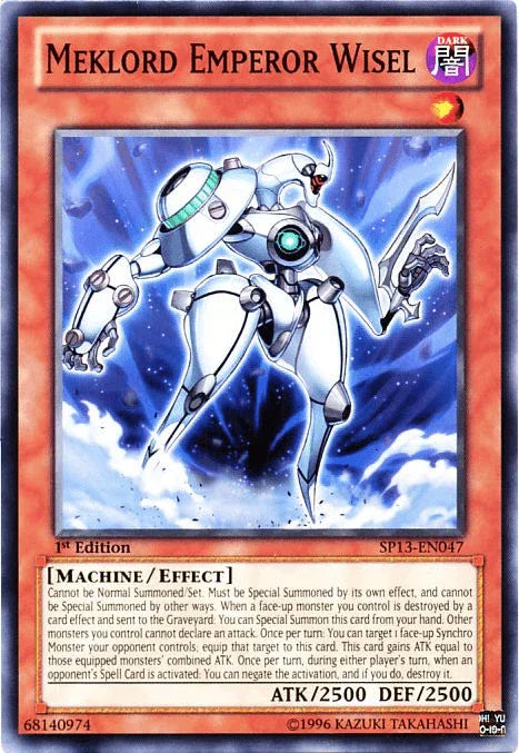 1st Edition, Common, Dark, Effect Monster, Machine, Star Pack 2013, Unlimited Meklord Emperor Wisel [SP13-EN047] Common - Trading Card World