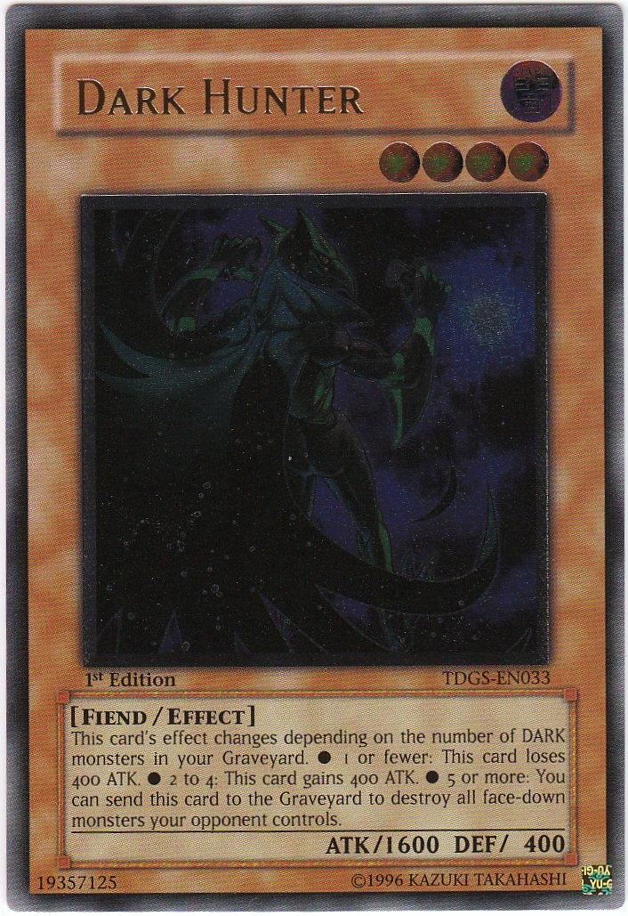 1st Edition, Dark, Effect Monster, Fiend, The Duelist Genesis, Ultimate Rare, Unlimited Dark Hunter [TDGS-EN033] Ultimate Rare - Trading Card World