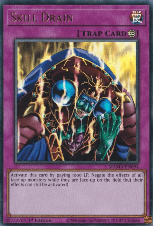 1st Edition, Continuous Trap, Magnificent Mavens, Trap, Ultra Rare Skill Drain [MAMA-EN094] Ultra Rare - Trading Card World